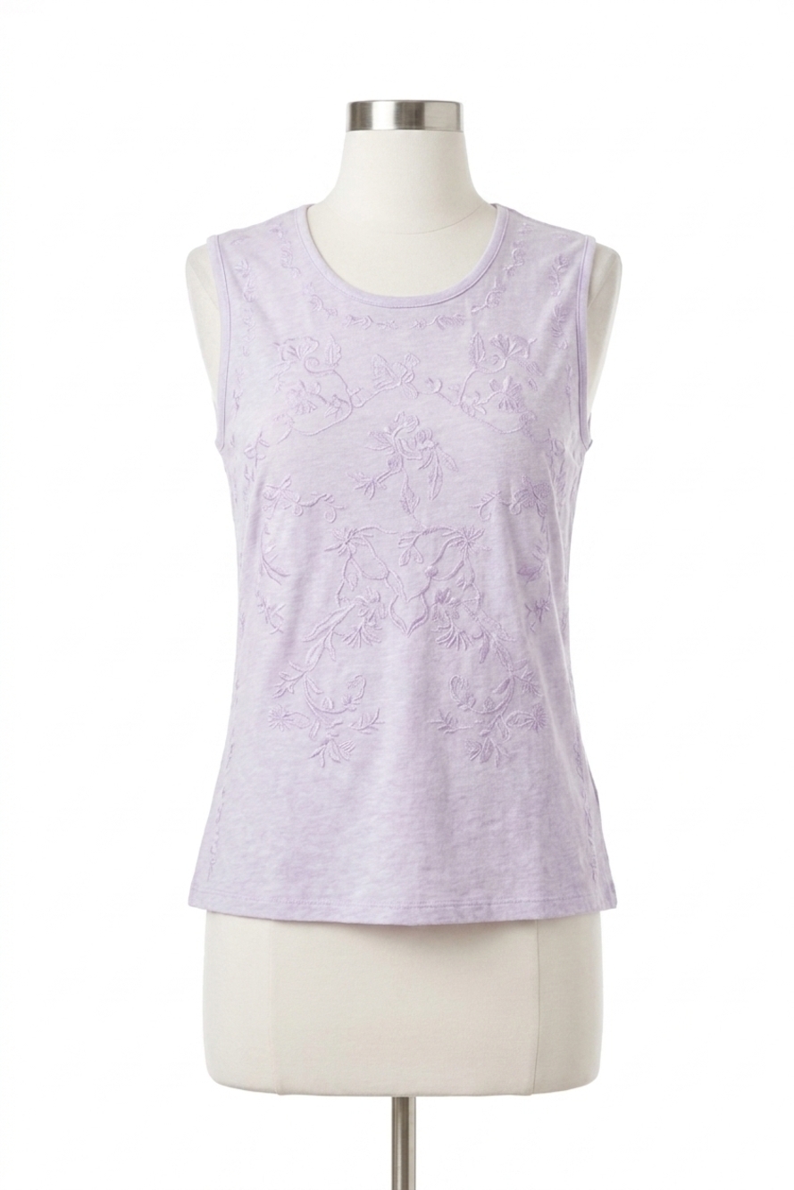 NEW PAPARAZZI jersey embroidered tank top in lavender